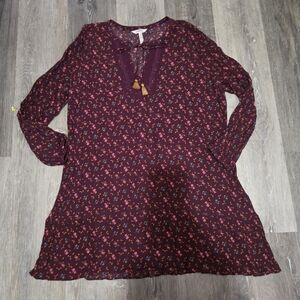 Matilda Jane Burgundy Floral Midi Dress